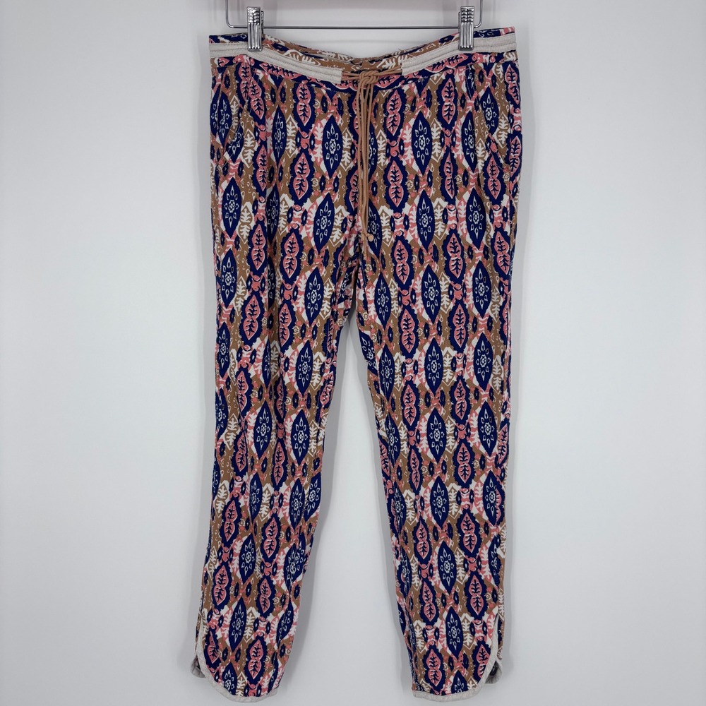 Pilcro Paz Ikat Jogger‎ Pants Womens 27 Pink Blue Geometric Boho Anthropologie